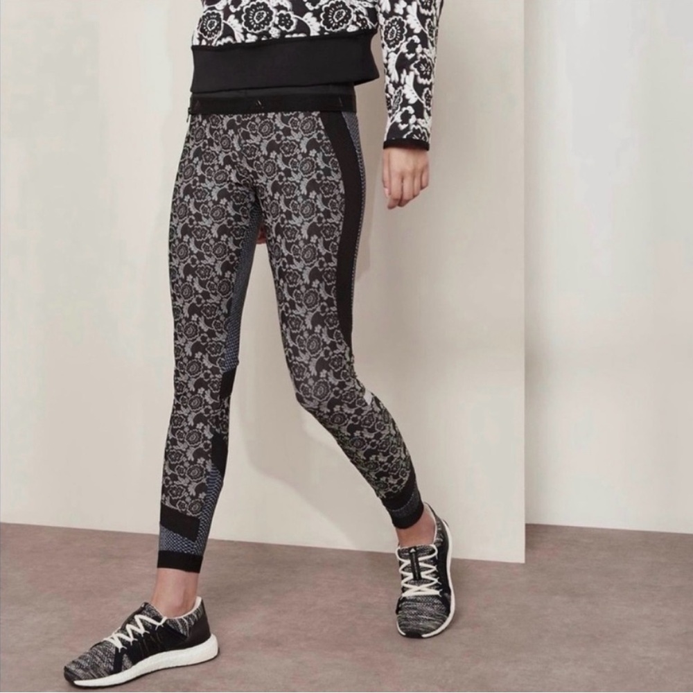 Adidas Stella McCartney- Floral Black and Gray Women's Leggings